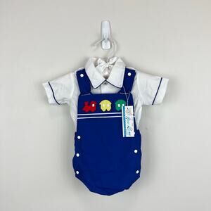 Vintage For the New Born Baby Train Shortall Set 0-3 Months NWT